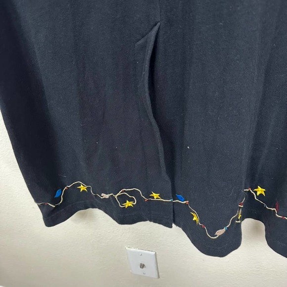 Bechamel Reindeer Christmas Holiday Maxi Dress Black Vintage Size Medium - Picture 6 of 6